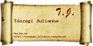 Tószegi Julianna névjegykártya