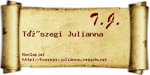 Tószegi Julianna névjegykártya